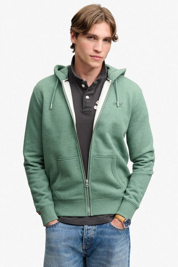 Superdry sweatvest bay groen