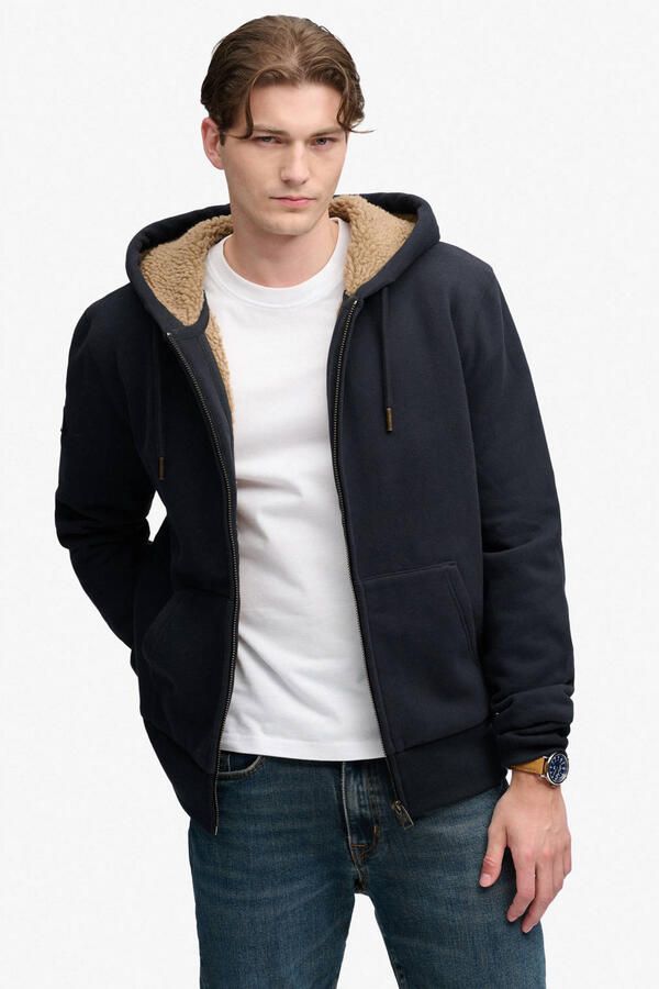 Superdry teddy sweatvest donkerblauw