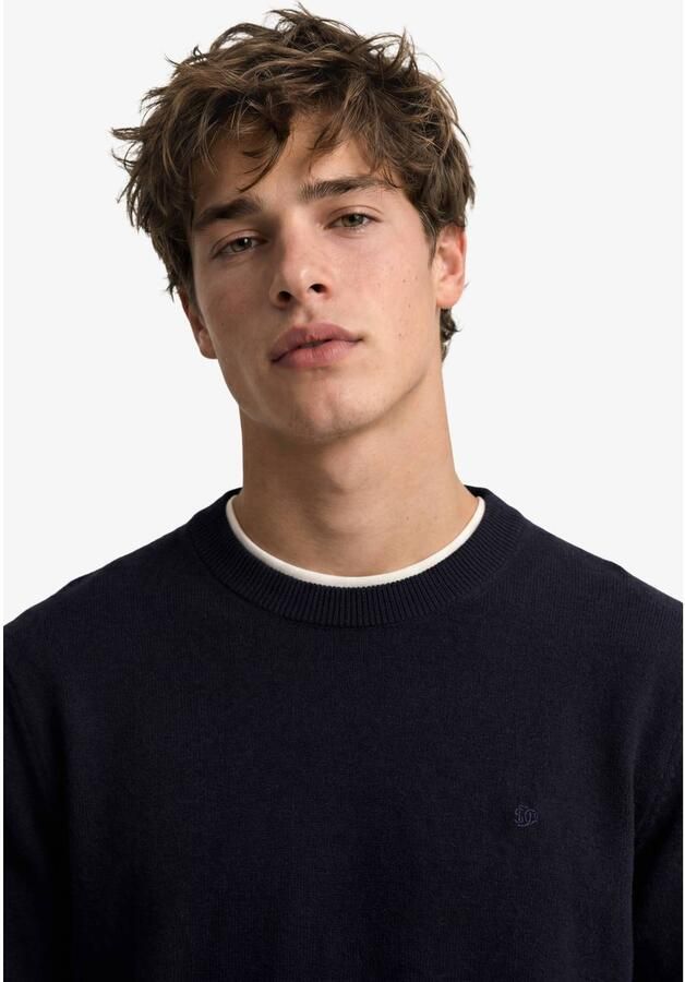 Superdry wollen regular fit gebreide trui donkerblauw - Foto 2