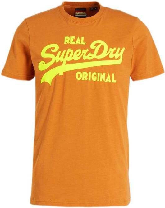 Superdry T-shirt met logo oranje