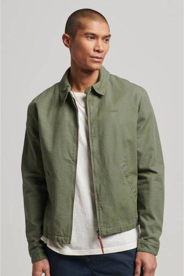 Superdry tussenjas met polokraag legergroen