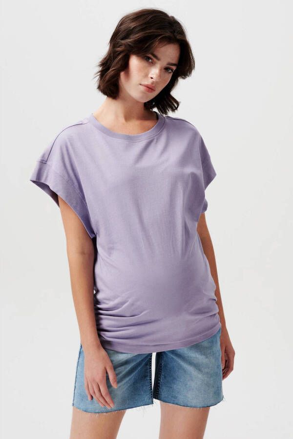 Supermom zwangerschapsshirt Greenville paars T-shirt Dames Katoen Ronde hals XXL