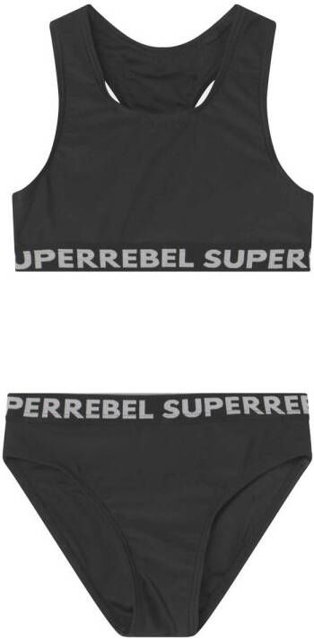 SuperRebel crop bikini Carmel zwart Meisjes Gerecycled polyester (duurzaam) 116