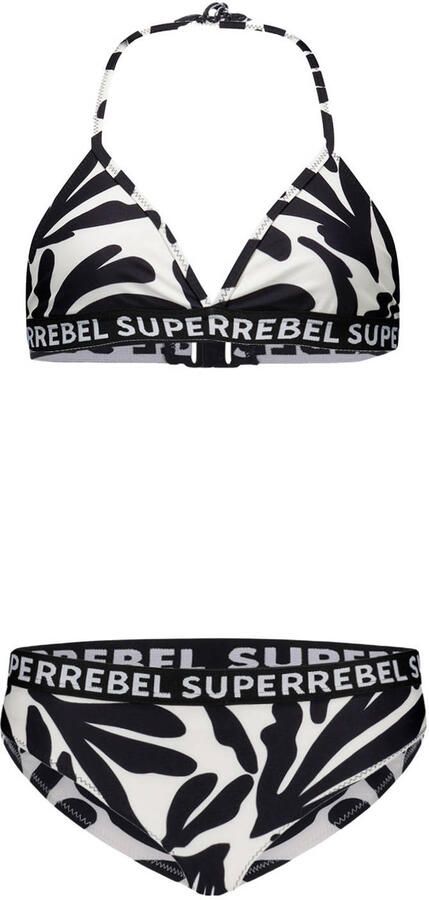 SuperRebel triangel bikini Isla wit zwart