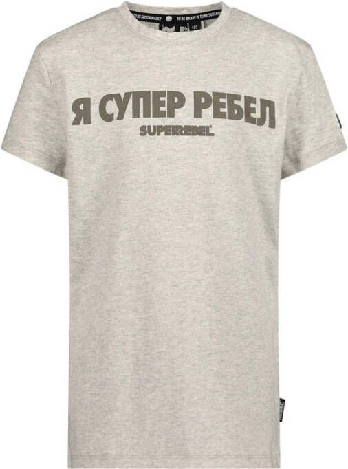 SuperRebel T-shirt van biologisch katoen grijs