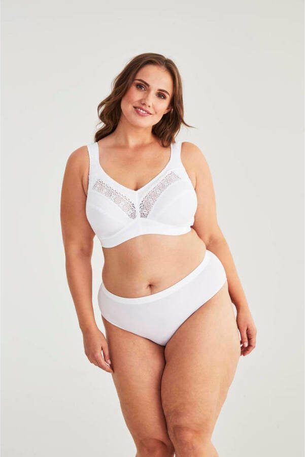 Swegmark niet-voorgevormde bh zonder beugel Cotton Stars wit - Foto 2