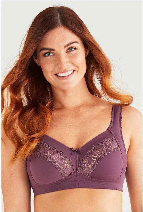 Swegmark niet-voorgevormde bh zonder beugel Meadow aubergine