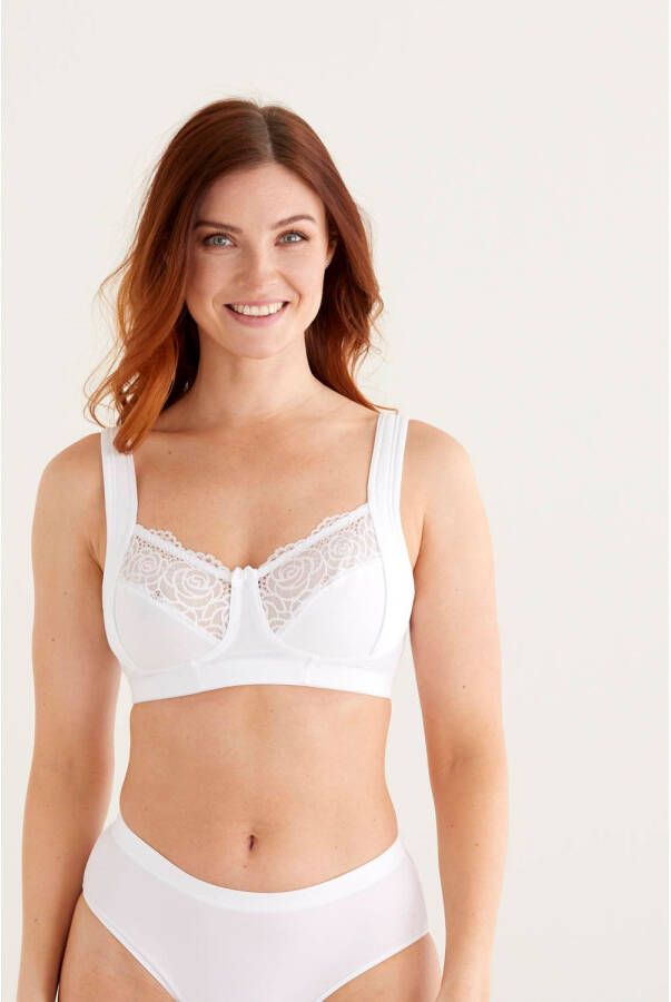 Swegmark niet-voorgevormde bh zonder beugel met katoen Delight wit