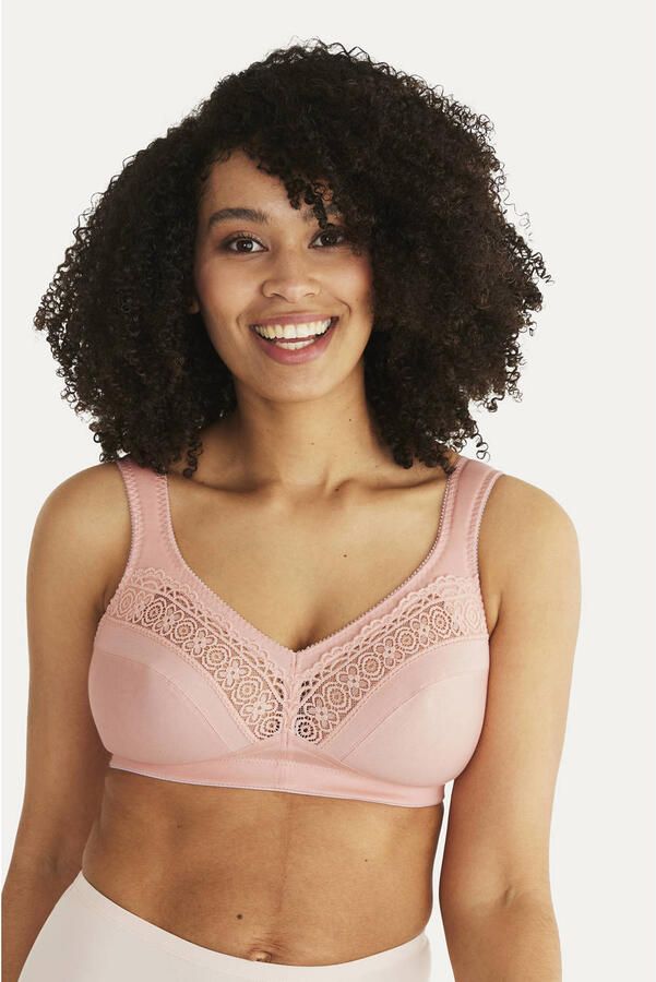 Swegmark niet-voorgevormde bh zonder beugel Cotton Stars roze
