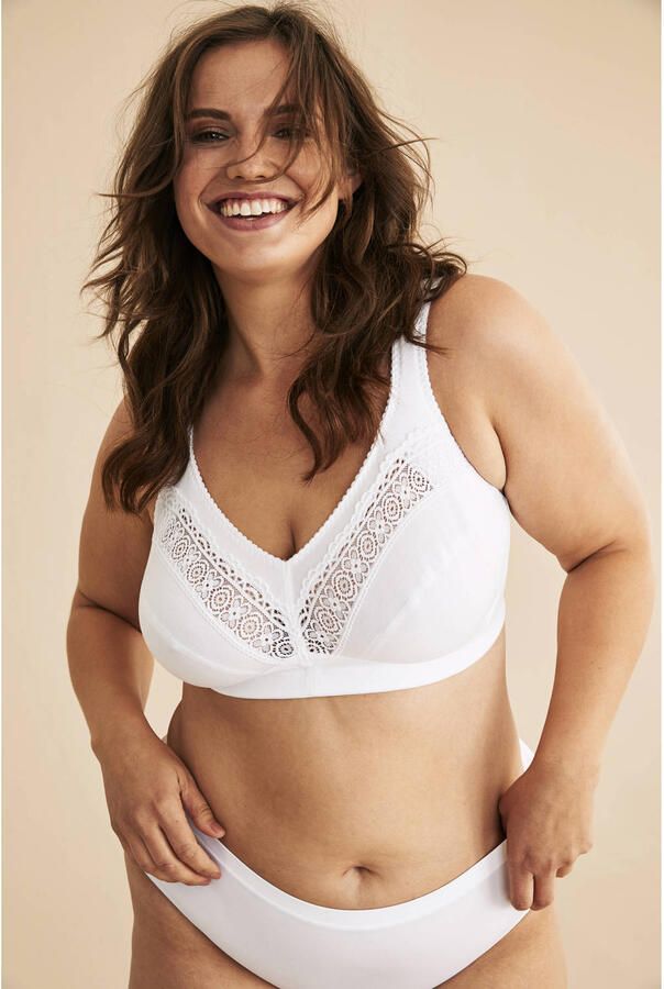 Swegmark niet-voorgevormde bh zonder beugel Cotton Stars wit - Foto 2