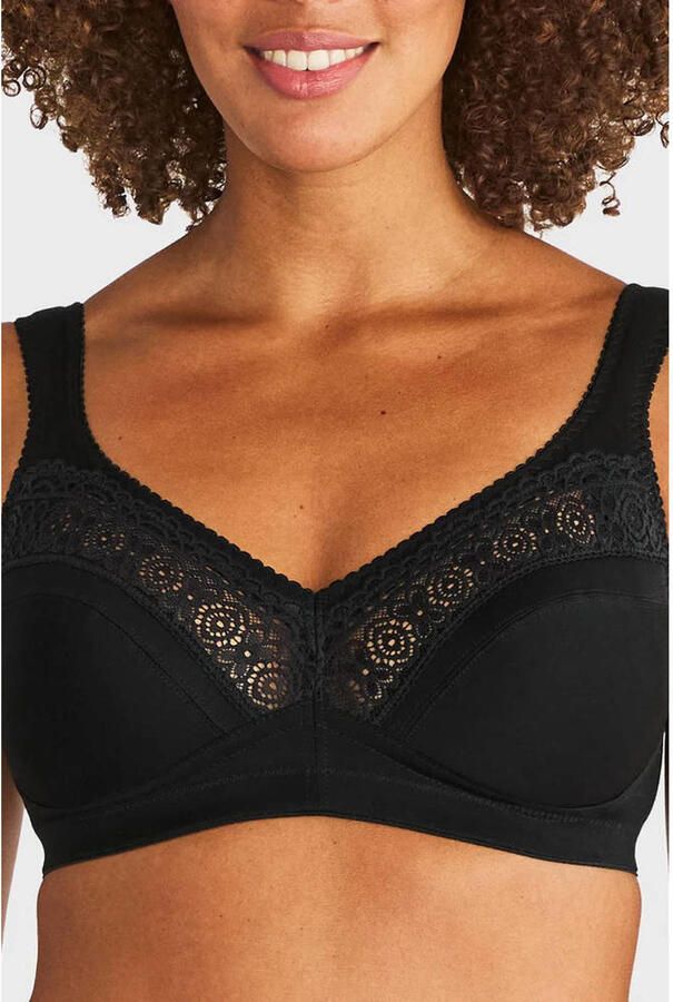 Swegmark niet-voorgevormde bh zonder beugel Cotton Stars zwart