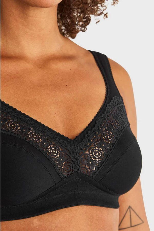 Swegmark niet-voorgevormde bh zonder beugel Cotton Stars zwart - Foto 4