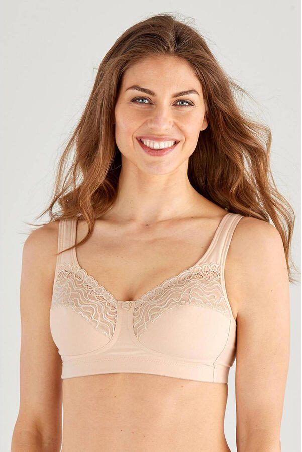 Swegmark niet-voorgevormde katoenen bh zonder beugel Thoughtful beige - Foto 2