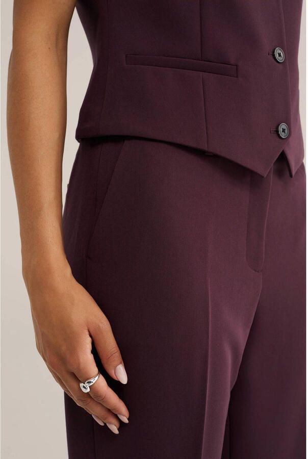 WE Fashion tapered pantalon donkerpaars - Foto 2
