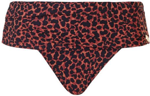 TC WOW omslag bikinibroekje met panterprint rood zwart