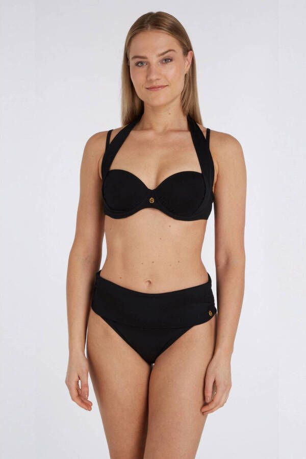 Ten Cate Beach TC WOW voorgevormde beugel bikinitop met ribstructuur zwart