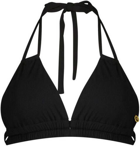 Ten Cate Beach TC WOW voorgevormde triangel bikinitop met ribstructuur zwart