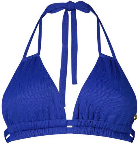 Ten Cate Beach TC WOW voorgevormde triangel bikinitop met textuur blauw