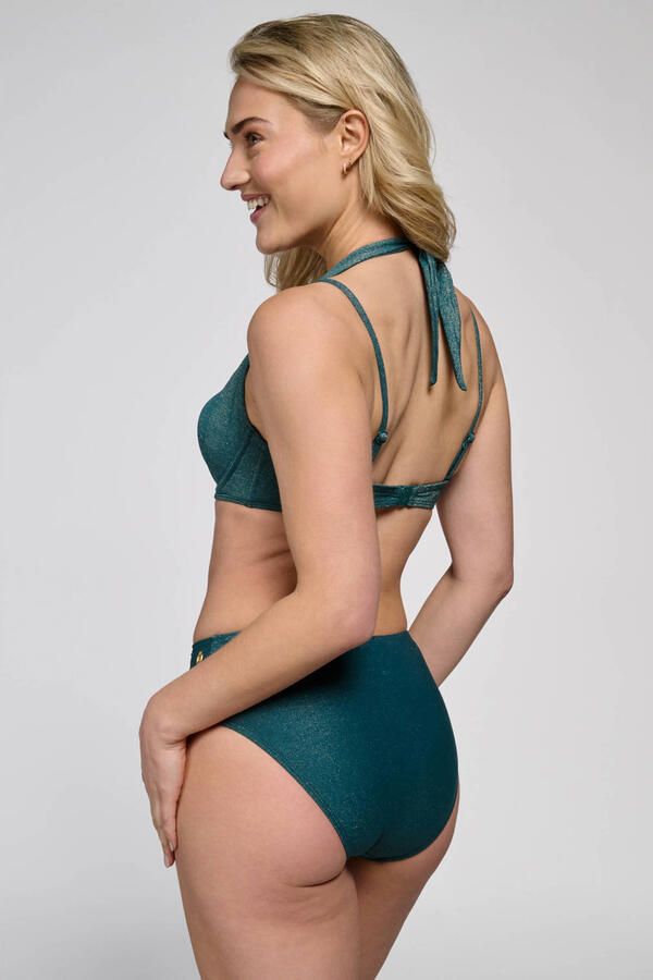 Ten Cate Beach TC WOW bikinislip met lurex donkergroen