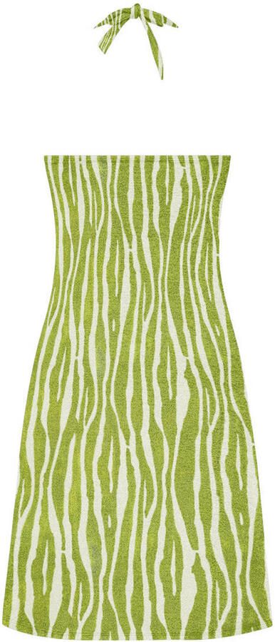 Ten Cate Beach TC WOW halter strandjurk groen ecru - Foto 2