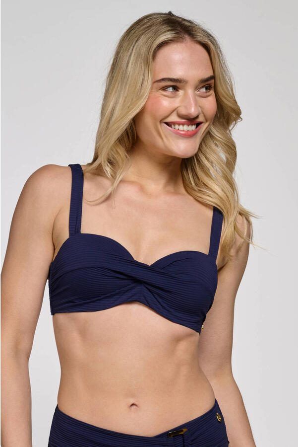 Ten Cate Beach TC WOW voorgevormde strapless bandeau bikinitop donkerblauw