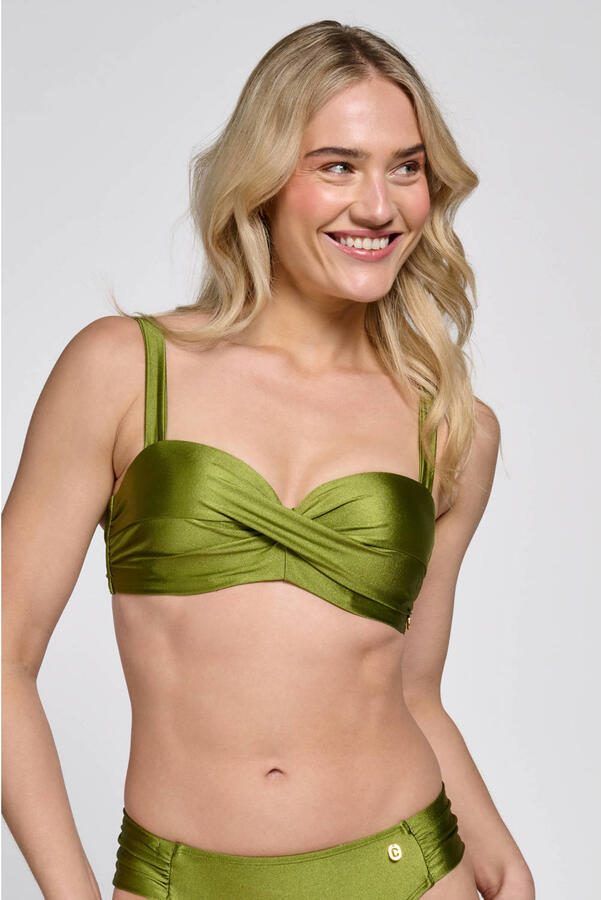 Ten Cate Beach TC WOW voorgevormde strapless bandeau bikinitop groen
