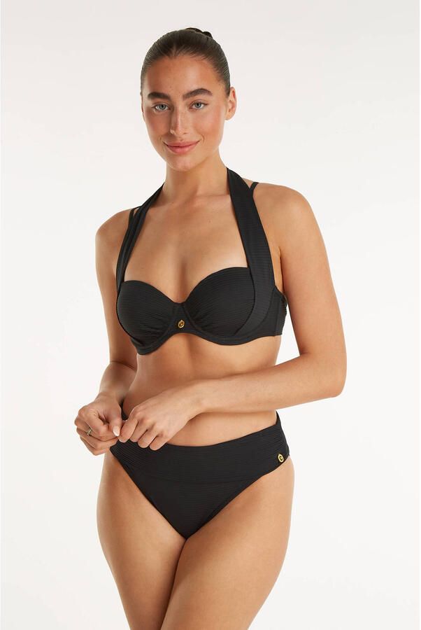 Ten Cate Beach TC WOW voorgevormde beugel bikinitop met ribstructuur zwart