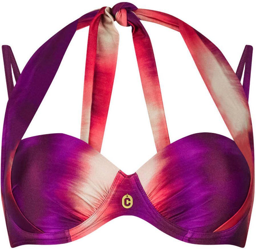 Ten Cate Beach TC WOW voorgevormde halter bikinitop paars rood - Foto 3