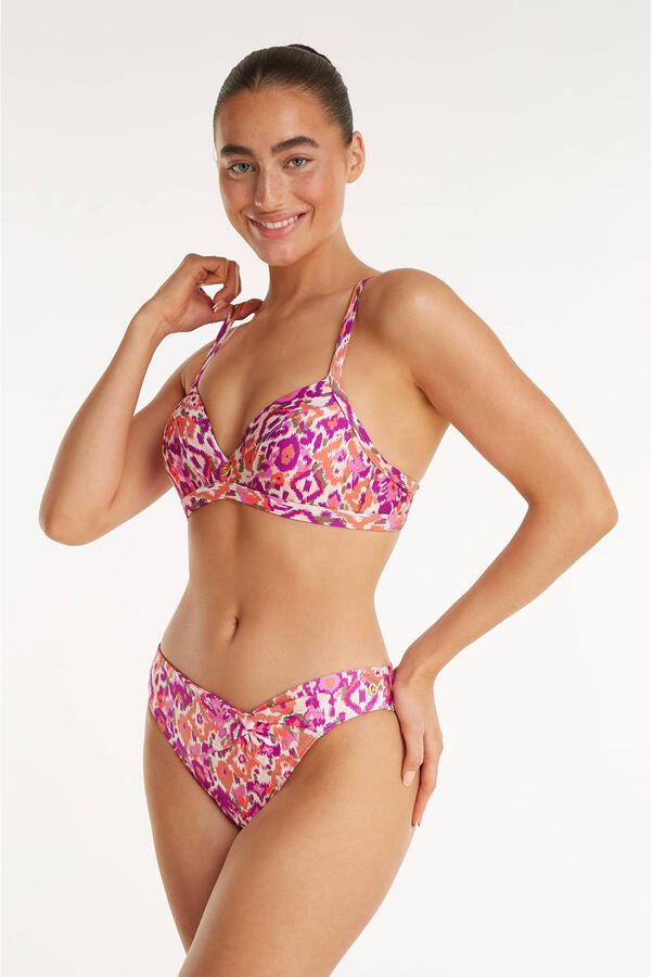 Ten Cate Beach TC WOW voorgevormde bikinitop roze offwhite paars