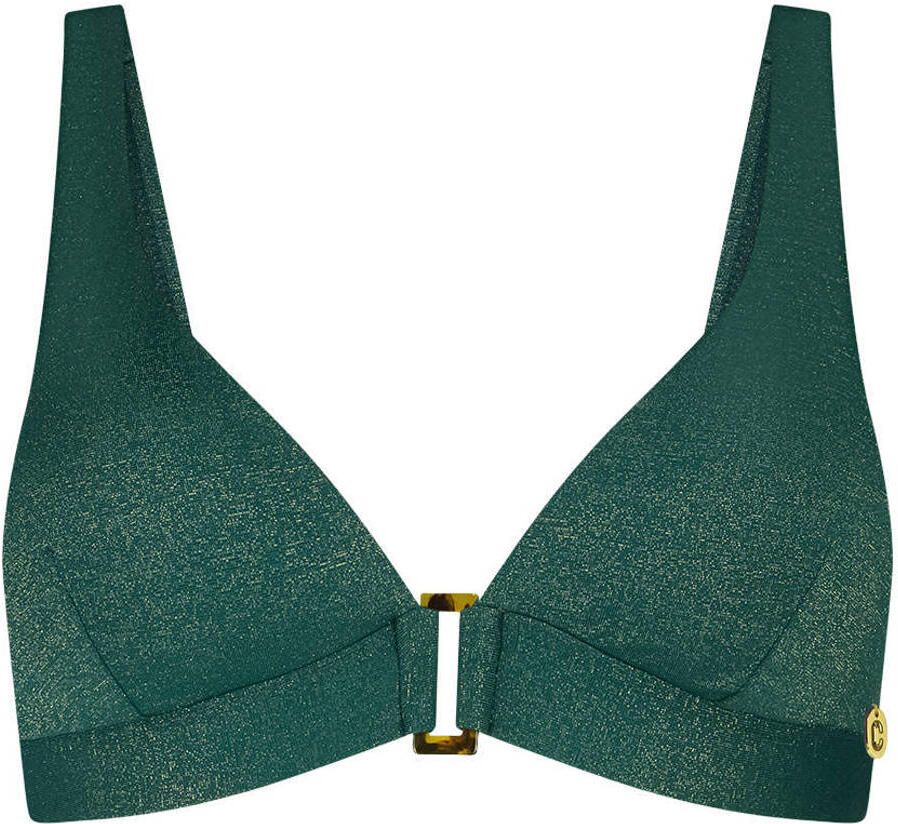 Ten Cate Beach TC WOW voorgevormde push-up bikinitop met lurex donkergroen - Foto 3
