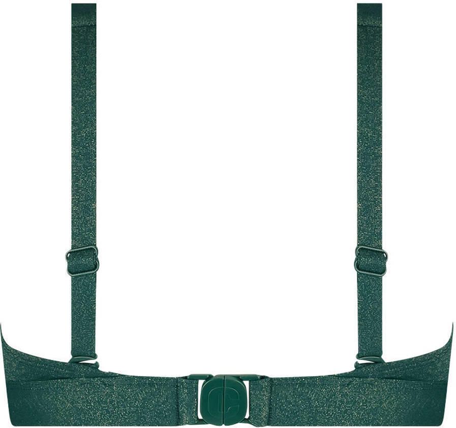 Ten Cate Beach TC WOW voorgevormde push-up bikinitop met lurex donkergroen - Foto 2