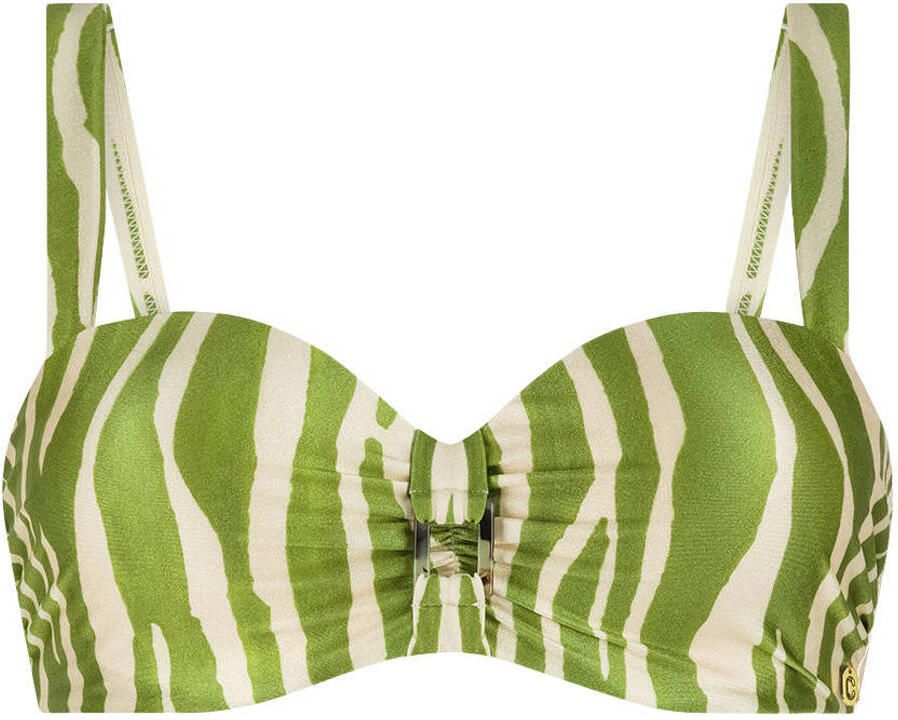 Ten Cate Beach TC WOW voorgevormde strapless bandeau bikinitop groen ecru - Foto 2