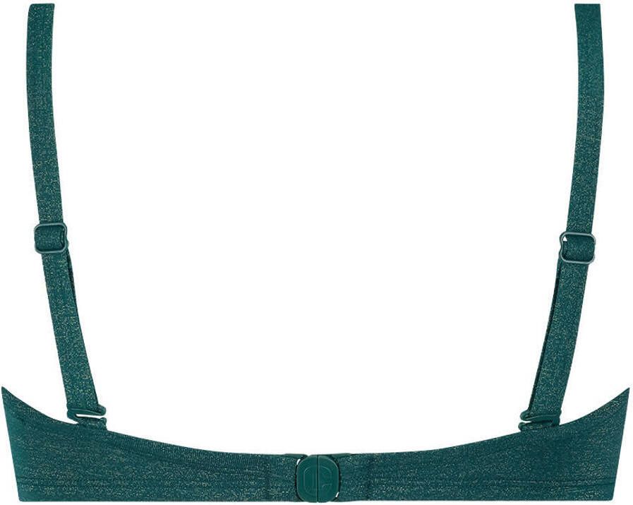 Ten Cate Beach TC WOW voorgevormde strapless bandeau bikinitop met lurex donkergroen - Foto 3