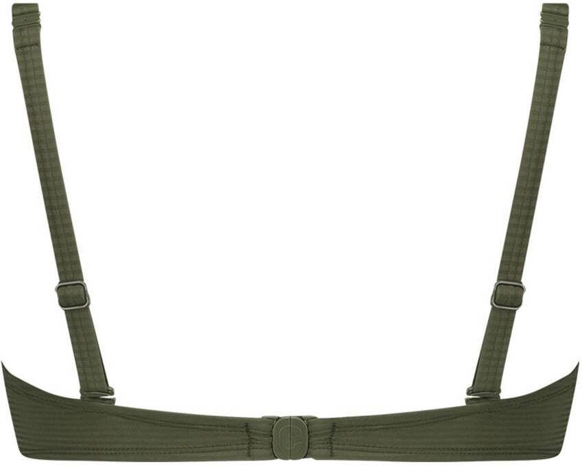 Ten Cate Beach TC WOW voorgevormde strapless bandeau bikinitop met ribstructuur groen - Foto 2