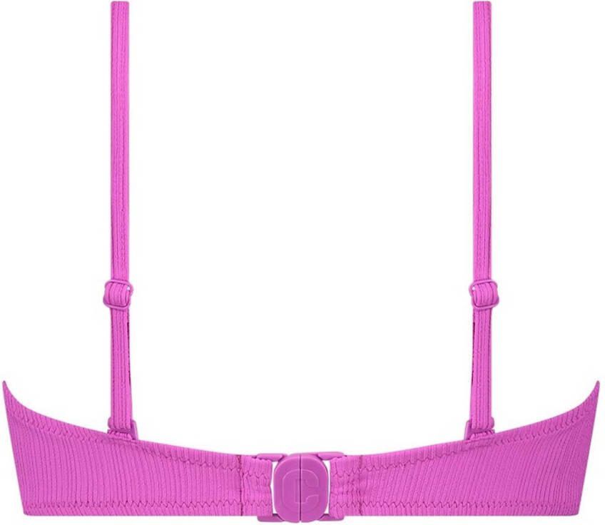 Ten Cate Beach TC WOW voorgevormde strapless bandeau bikinitop met textuur roze - Foto 2