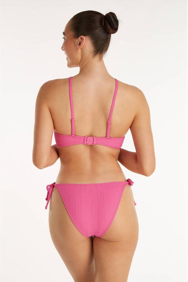 Ten Cate Beach TC WOW voorgevormde strapless bandeau bikinitop met textuur roze - Foto 3