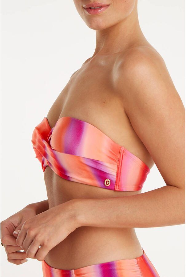 Ten Cate Beach TC WOW voorgevormde strapless bandeau bikinitop roze rood paars - Foto 2