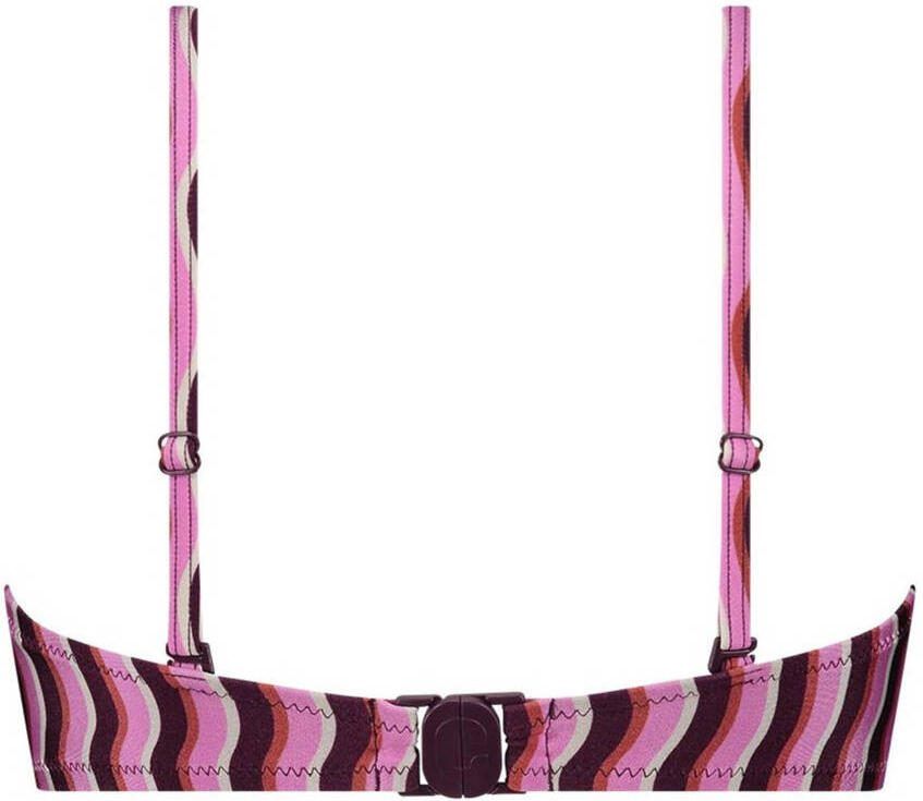 Ten Cate Beach TC WOW voorgevormde strapless bandeau bikinitop roze wit bruin - Foto 2