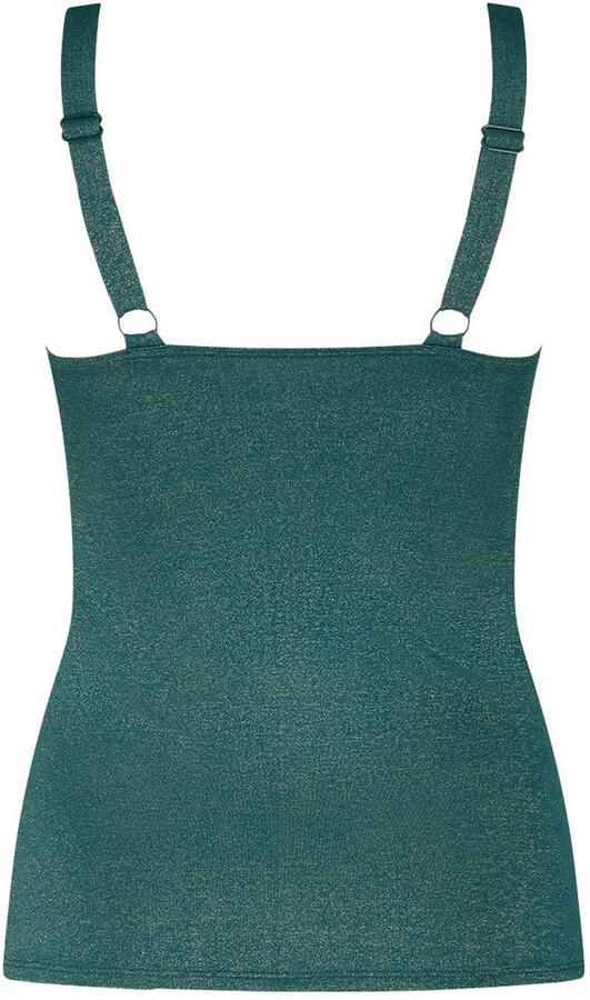 Ten Cate Beach TC WOW voorgevormde tankini bikinitop met lurex donkergroen - Foto 2