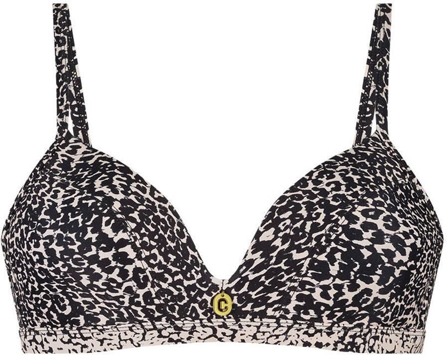 Ten Cate Beach TC WOW voorgevormde triangel bikinitop zwart ecru - Foto 3