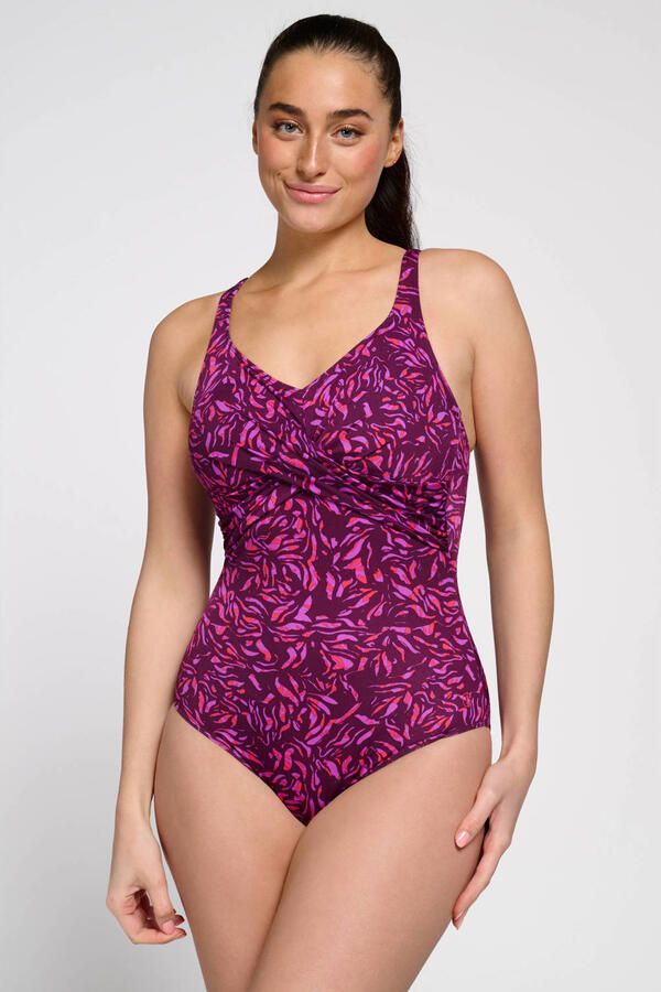 Ten Cate Swim Tweka badpak donkerpaars roze