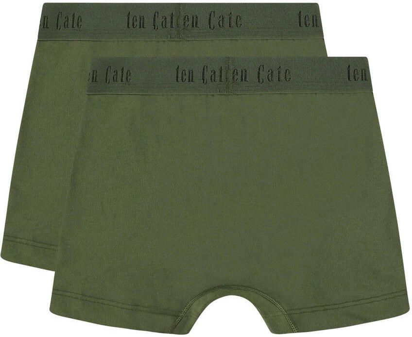 Ten Cate boxershort set van 2 groen Jongens Katoen Effen 110 116
