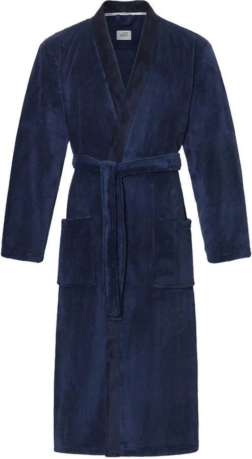 Ten Cate fleece badjas blauw