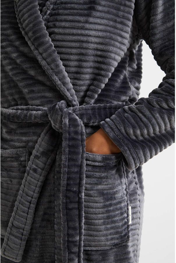 Ten Cate fleece badjas donkergrijs - Foto 2