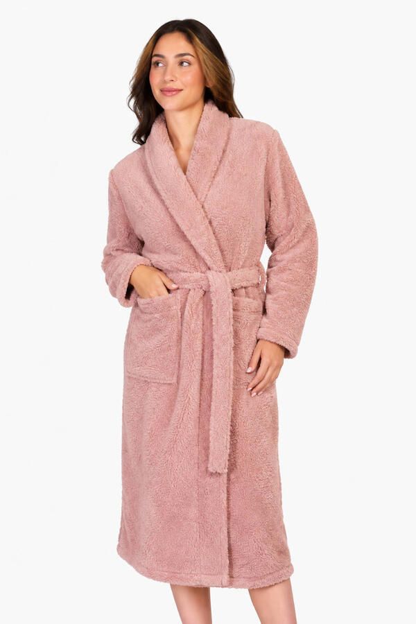 Ten Cate fleece badjas oudroze
