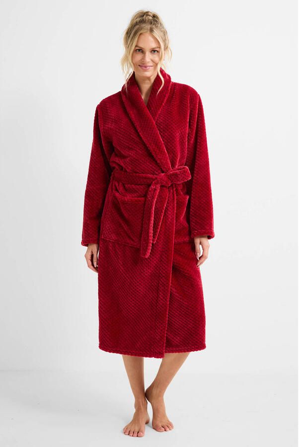 Ten Cate fleece badjas rood