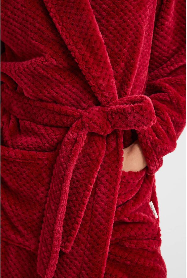 Ten Cate fleece badjas rood - Foto 2