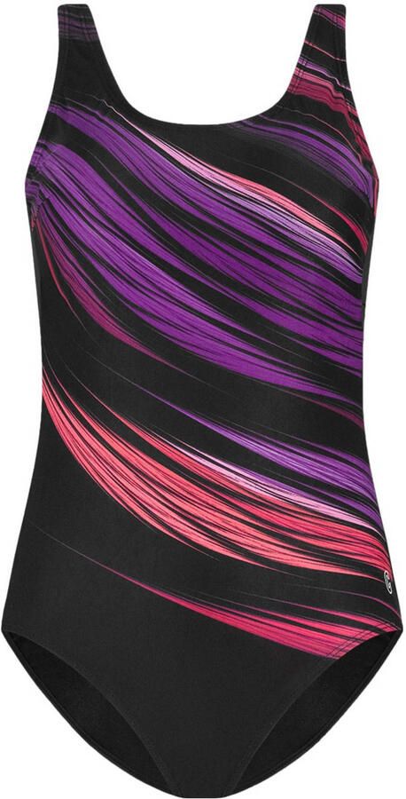 Ten Cate Swim Tweka badpak zwart paars roze