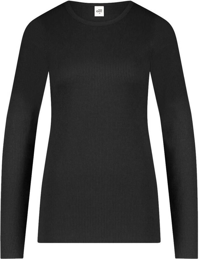 Ten Cate thermoshirt met Viloft en ribstructuur zwart