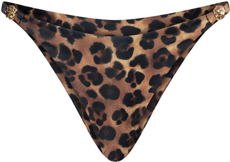 The Lola Club high leg bikinibroekje Orelia bruin zwart